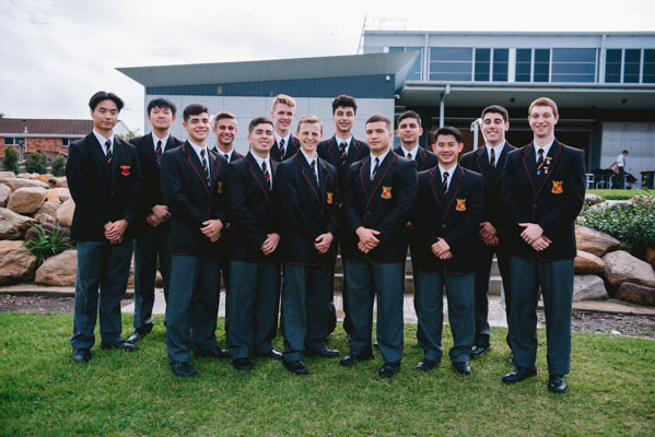 De La Salle Revesby Heights students on school lawn